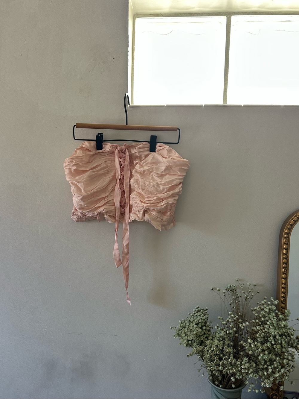 Free People Silk strapless top
